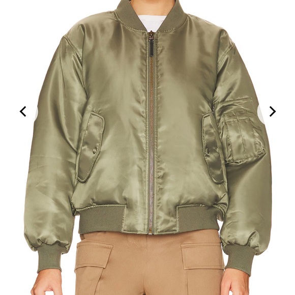 NWT Anine Bing Leon Bomber in Army Green - Picture 3 of 8